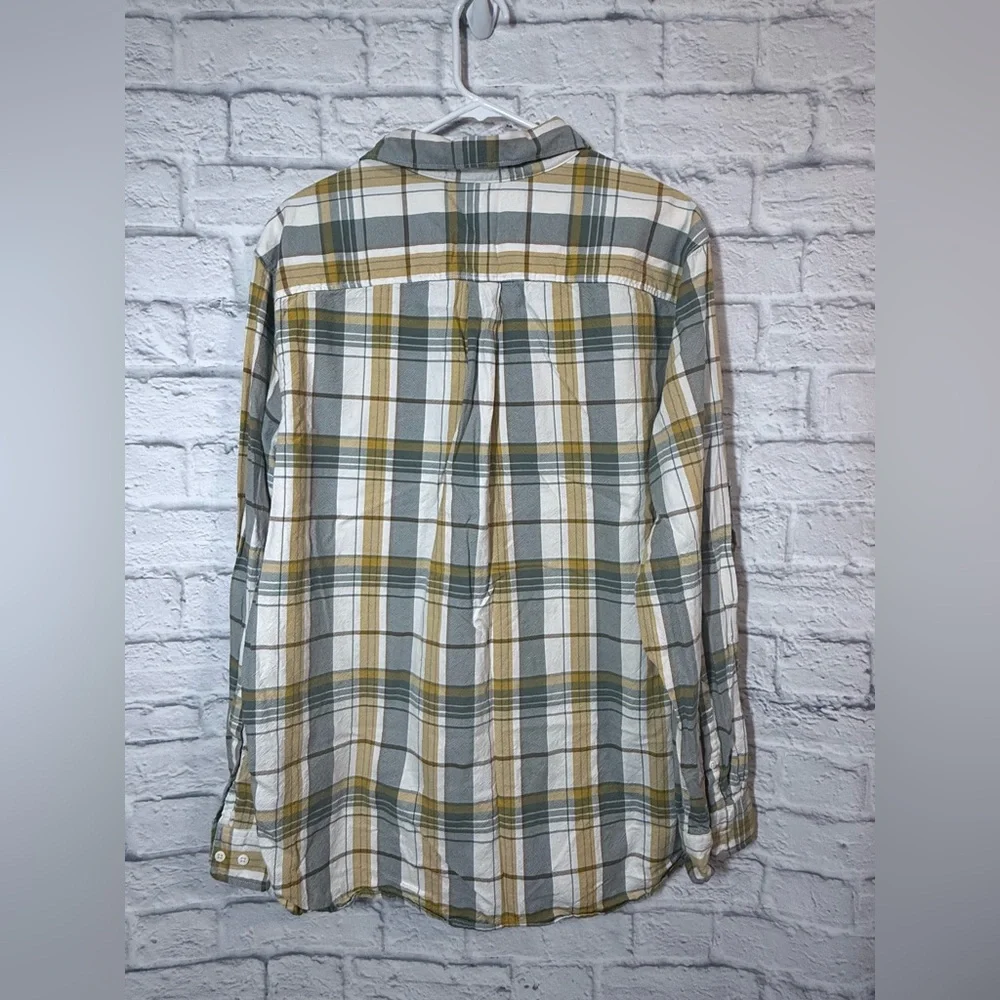 The North Face Men's Plaid Shirt in Green and Yellow, XL
